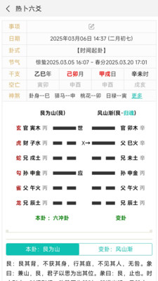 热卜六爻排盘