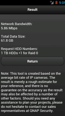 QNAP NVR Caculator Tool