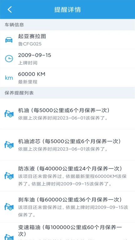 爱车保养记录本